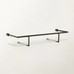 Blaine Black Wall Shelf With Rail 24" 10 Blaine Black Wall Shelf With Rail 24" -Nesto Store BlaineMttBkWllShlfWR24inAVSHF22