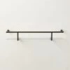 Blaine Black Wall Shelf With Rail 24" -Nesto Store BlaineMttBkWllShlfWR24inSHF22