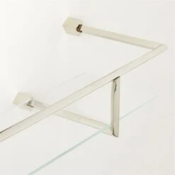 Blaine Polished Nickel Wall Shelf With Rail 36" -Nesto Store BlainePldNkWllShlfWR36inAV2SHF22