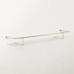 Blaine Polished Nickel Wall Shelf With Rail 36" -Nesto Store BlainePldNkWllShlfWR36inAVSHF22