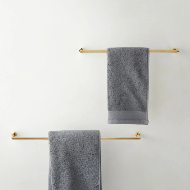 Blaine Unlacquered Brass Towel Bar 18'' 4 Blaine Unlacquered Brass Towel Bar 18'' - Image 2