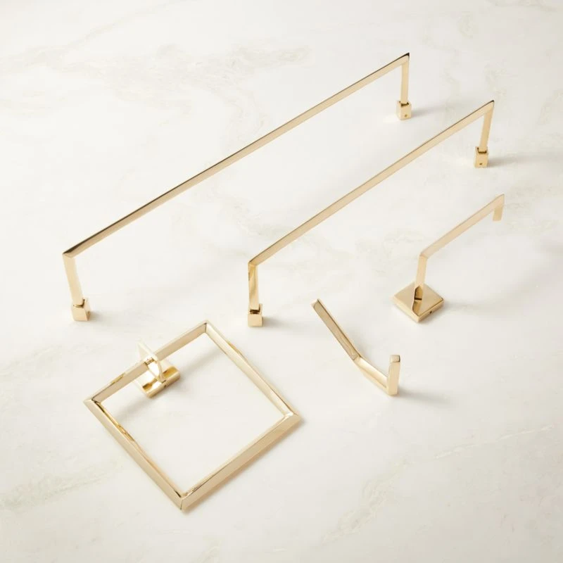 Blaine Unlacquered Brass Towel Bar 18'' 8 Blaine Unlacquered Brass Towel Bar 18'' - Image 6