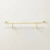 Blaine Polished Brass Wall Shelf With Rail 24" 2 Blaine Polished Brass Wall Shelf With Rail 24" -Nesto Store BlaineUldBsWllShlfWR24inSHF22