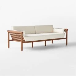 Bonelli Teak Outdoor Sofa With Ivory Sunbrella® Cushions -Nesto Store BonelliSofa3QSSS23