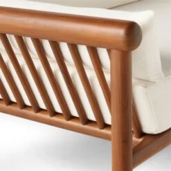 Bonelli Teak Outdoor Sofa With Ivory Sunbrella® Cushions -Nesto Store BonelliSofaAV2SSS23