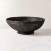 Borneo Woven Rattan Black Bowl -Nesto Store BorneoWovenRattanBowlSHF22