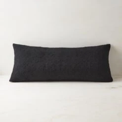 36"x16" Black Boucle Throw Pillow