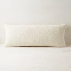 36"x16" Ivory Boucle Throw Pillow