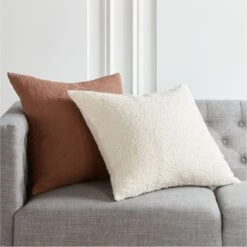 Ivory White Boucle Throw Pillow With Down-Alternative Insert 23" -Nesto Store BouclePillowGroupFHS21