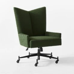 Bowtie Green Boucle Office Chair Model 3002 -Nesto Store BowtieMd3002BclOfcChair3QSSF21