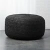 Large Black Braided Jute Pouf -Nesto Store BraidedHempPoufBlkLrgSHS18 1x1