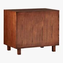 Inline Oak Wood 4-Drawer File Cabinet With Brass Handles -Nesto Store BrassInlineFileDrawers3QBF17