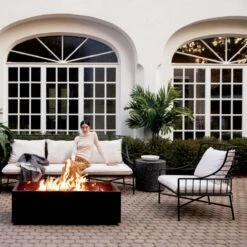 Terrazzo Black Outdoor Side Table -Nesto Store BretonBlackMetalCollectionAP21 1x1V3