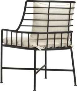 Breton Matte Black Metal Outdoor Dining Chair -Nesto Store BretonDiningChairBlack3QBS18