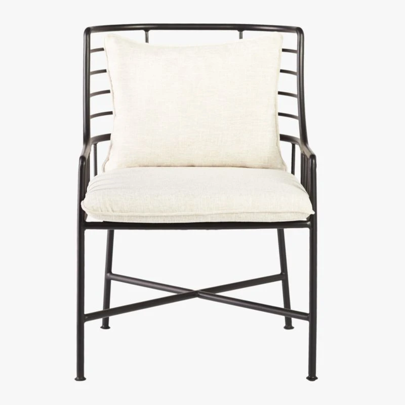 Breton Black Metal Dining Armchair Set Of 4 4 Breton Black Metal Dining Armchair Set Of 4 - Image 2