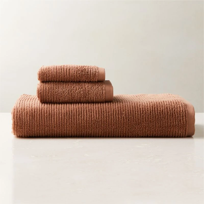 Brooks Ribbed Organic Cotton Dusty Rose Bath Sheet Set 3 Brooks Ribbed Organic Cotton Dusty Rose Bath Sheet Set
