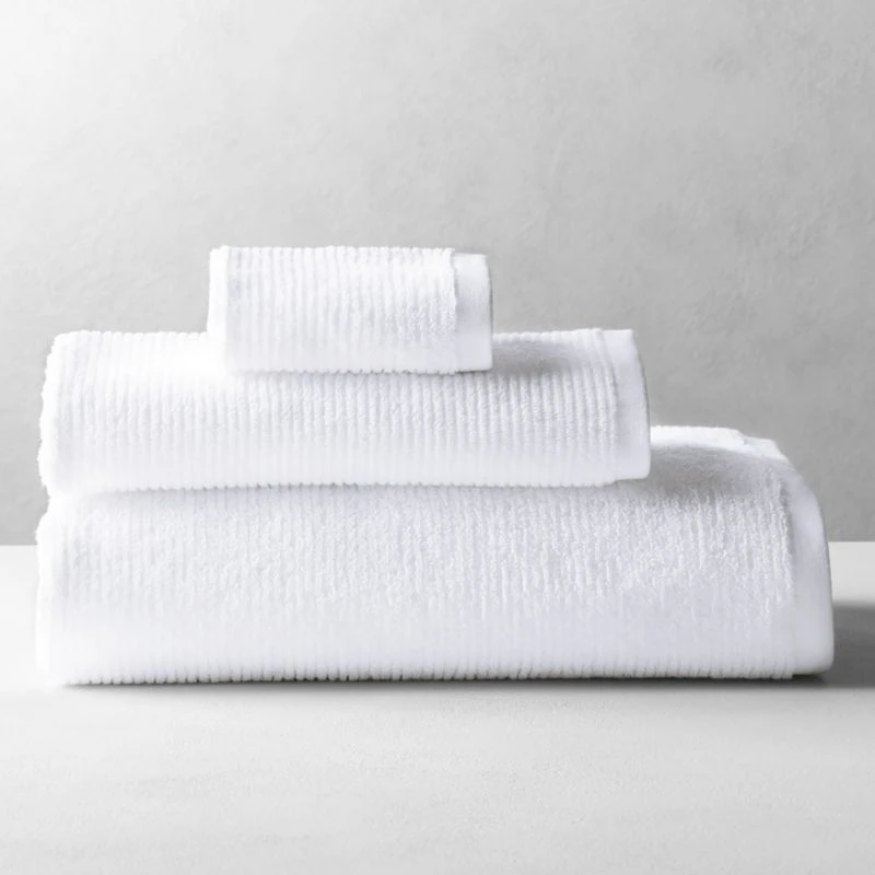 Brooks Ribbed Organic Cotton White Bath Sheet Set 3 Brooks Ribbed Organic Cotton White Bath Sheet Set
