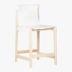 Burano White Leather Sling Counter Stool Set Of 2 -Nesto Store BuranoCounterStool24inWht3QFF18