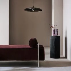 Giro Small Black Rattan Pedestal Table -Nesto Store CB2FA22 01D light