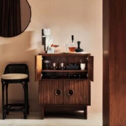 Farren Black Round Wall Mirror 30" -Nesto Store CB2FA22 12B V1 2