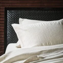 Pietro Woven Black Leather Queen Bed -Nesto Store CB2FA22 27A DET 01