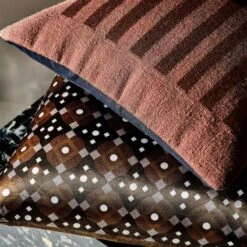 Rhava Woven Brown Throw Pillow With Feather-Down Insert 20" -Nesto Store CB2FA22 36A 108 detail3