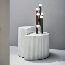 Incovo Short White Half-Moon Side Table 24 Incovo Short White Half-Moon Side Table -Nesto Store CB2FA22 47C V1 Lamp