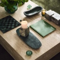 Reve Oval Fluted Green Marble Bowl -Nesto Store CB2FA23 09B Det 019