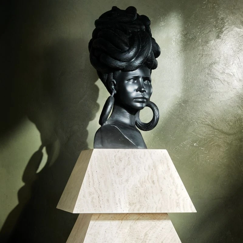 Weaver Bird Black Fiber Clay Bust 9 Weaver Bird Black Fiber Clay Bust - Image 7