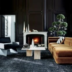 Keen Hand-Knotted Viscose Black Area Rug 5'x8' -Nesto Store CB2HOL21 05A 0242 HeroOC21 1x1