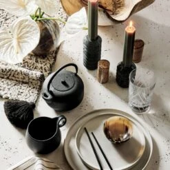 Nava Black And White Patterned Table Runner 14"x90" 9 Nava Black And White Patterned Table Runner 14"x90" -Nesto Store CB2HOL21 16A heroOC21 1x1