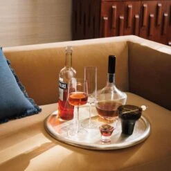 Piero Round Polished Stainless Steel Serving Tray -Nesto Store CB2HOL22 11C hero 1