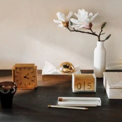 Lincoln Polished Brass Desk Clock -Nesto Store CB2HOL22 23B hero 1