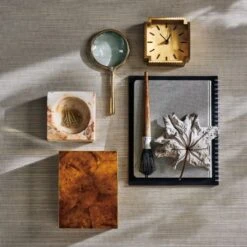 Lincoln Polished Brass Desk Clock -Nesto Store CB2HOL22 23E Hero 2