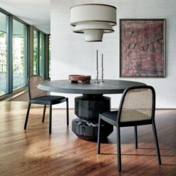 Bruna Walnut Wood And Linen Pendant Light -Nesto Store CB2SP22 09A 1