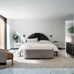 Oberlin 4-Drawer Black Leather And Wood Dresser -Nesto Store CB2SP22 41A