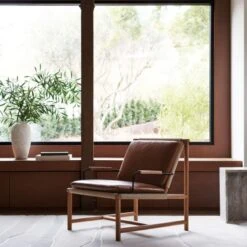 Anacapa Saddle Leather Lounge Chair -Nesto Store CB2SP22 LF 3C rug