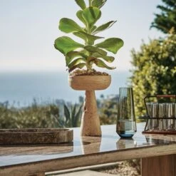 Patio Leather Drink Caddy With Handle -Nesto Store CB2SP22 LF 8B RES2 detail