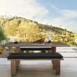 Lupine Teak Outdoor Dining Bench With Sunbrella ® Cushion -Nesto Store CB2SP22 LF 8B RES V1