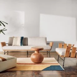 Seahaven Teak Outdoor Sofa With Sand Perennials® Cushions -Nesto Store CB2SP22 LF PR 01A