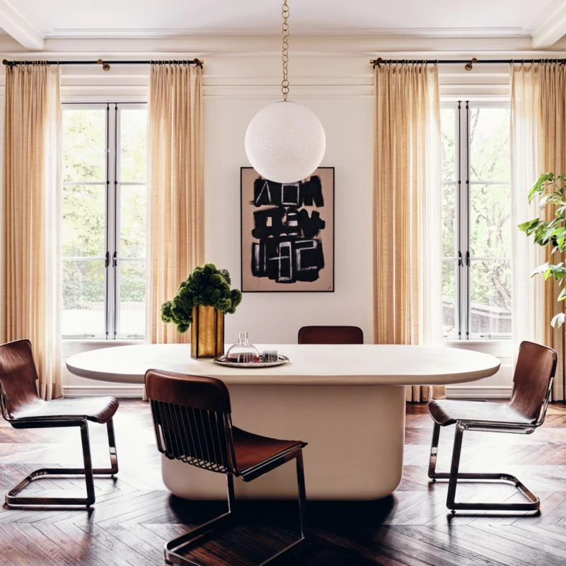 Lola White Oval Cement Dining Table 4 Lola White Oval Cement Dining Table - Image 2