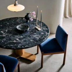 Paglia Blue Velvet Dining Chair -Nesto Store CB2SP23 10F V1