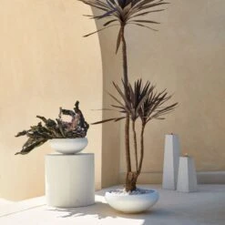 Boka White Concrete Indoor/Outdoor Planter Bowl Small -Nesto Store CB2SU23 12B RET