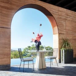 Pavilion Black Armless Outdoor Dining Chair With Ivory Sunbrella ® Cushion Model 6150 -Nesto Store CB2SU23 13A V1 RET