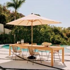 Pinet Teak Outdoor Dining Table 12' -Nesto Store CB2SU23 RC 01A HERO