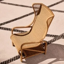 Remo Rattan Wingback Outdoor Lounge Chair -Nesto Store CB2SU23 RC 03A Det 006