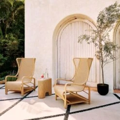 Remo Rattan Wingback Outdoor Lounge Chair -Nesto Store CB2SU23 RC 03A HERO