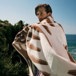 Gato Organic Cotton Tiger Print Beach Towel -Nesto Store CB2SU23 RC EDT 04A 192 sky