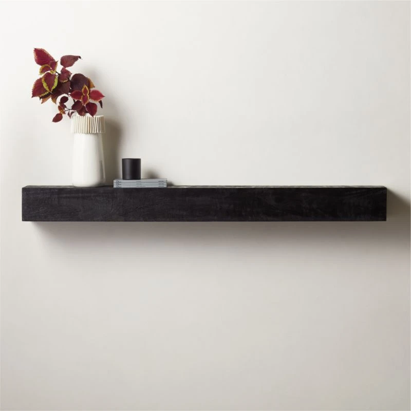 Caia Black Mantel Shelf 60" 4 Caia Black Mantel Shelf 60" - Image 2