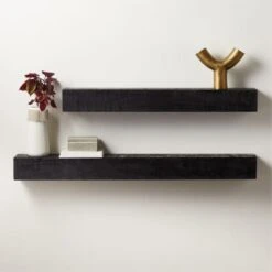 Caia Black Mantel Shelf 60" 13 Caia Black Mantel Shelf 60" -Nesto Store CaiaBlkMantelLedgeGroupFHS21